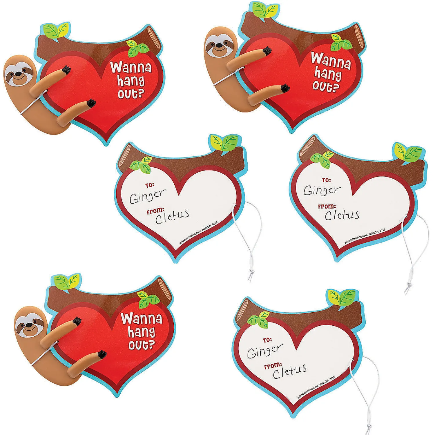 bulk_sloth_bendable_valen_0.webp Oriental Trading Character Toys*Bulk Sloth Bendable Valentine Exchanges With Card For 48