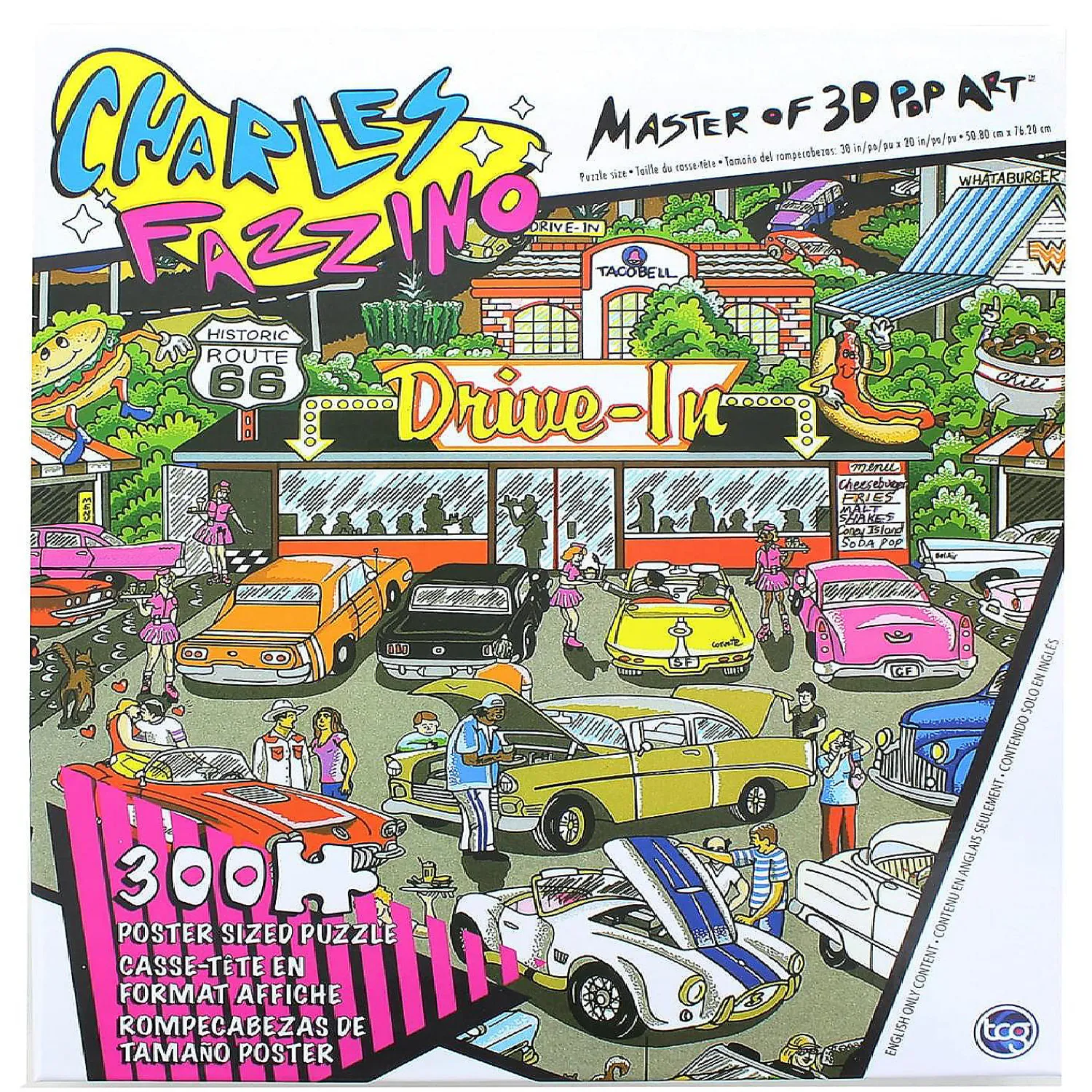 charles_fazzino_pop_art_r_0.webp Oriental Trading Puzzles*Charles Fazzino Pop Art Route 66 300 Piece Poster Sized Jigsaw Puzzle