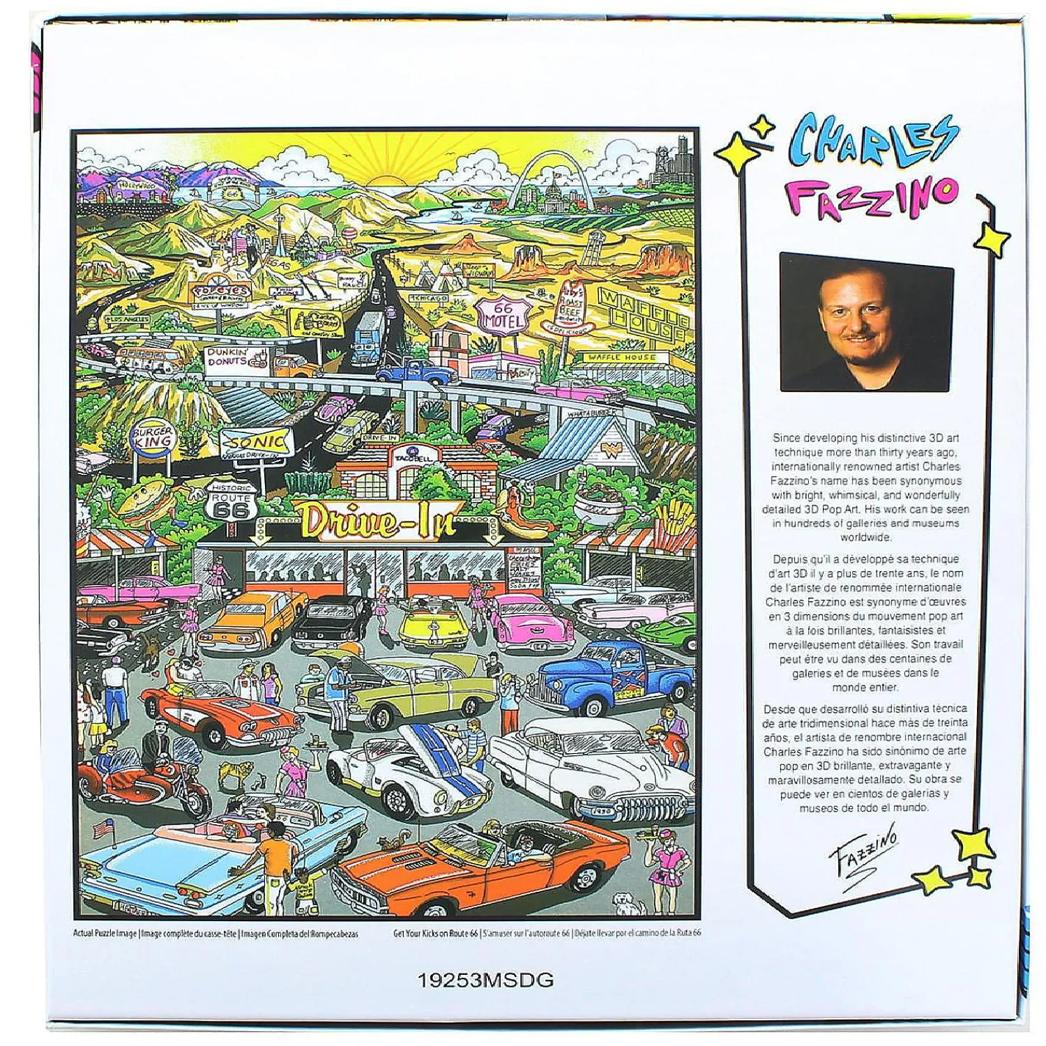 charles_fazzino_pop_art_r_1.webp Oriental Trading Puzzles*Charles Fazzino Pop Art Route 66 300 Piece Poster Sized Jigsaw Puzzle