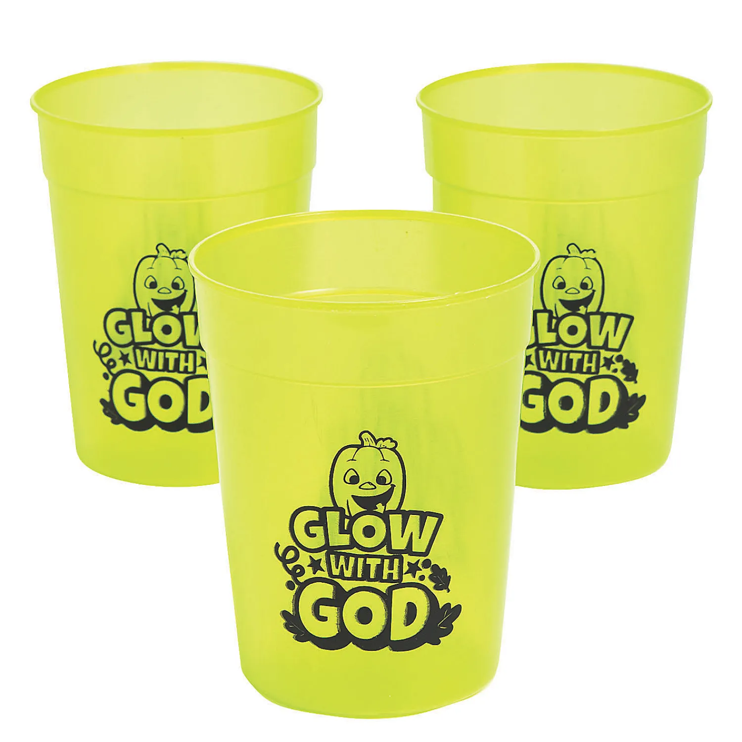 christian_pumpkin_glowint_1.webp Christian Pumpkin Glow-In-The-Dark Reusable Bpa-Free Plastic Cups - 12 Ct.<Oriental Trading Shop