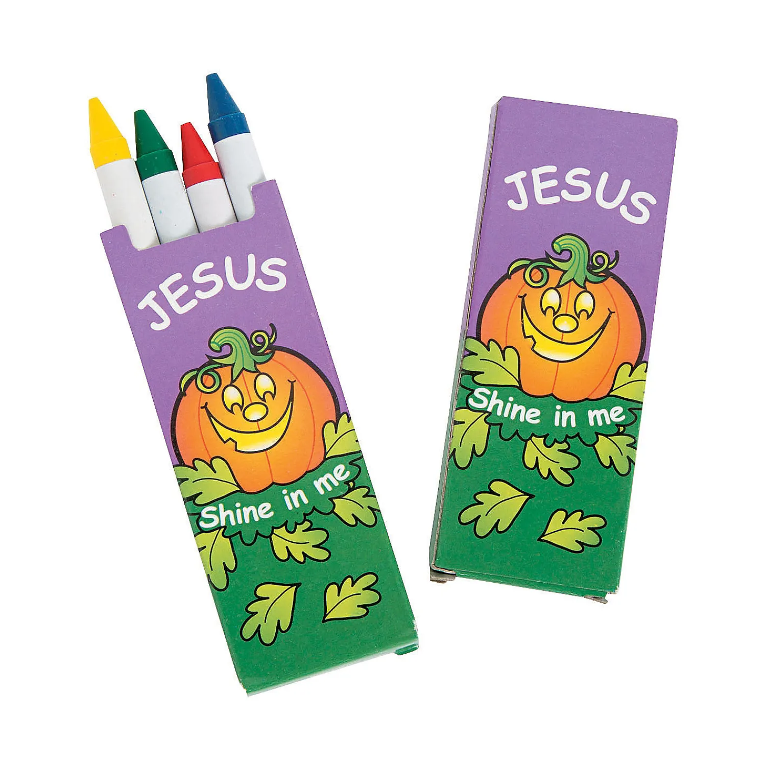 color_christian_pumpkin_c_0.webp 4-Color Christian Pumpkin Crayons - 24 Boxes<Oriental Trading New