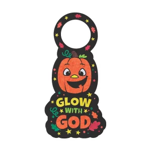 Color Your Own Fuzzy Christian Pumpkin Doorknob Hangers - 12 Pc.<Oriental Trading Outlet