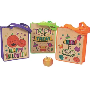 Color Your Own Large Halloween Tote Bags - 12 Pc.<Oriental Trading Cheap