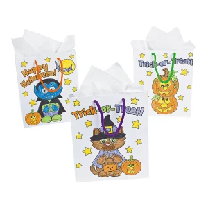 Color Your Own Medium Halloween Gift Bags - 12 Pc.<Oriental Trading Online