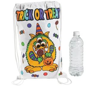 Color Your Own Medium Halloween Trick-Or-Treat Drawstring Bags - 12 Pc.<Oriental Trading Fashion