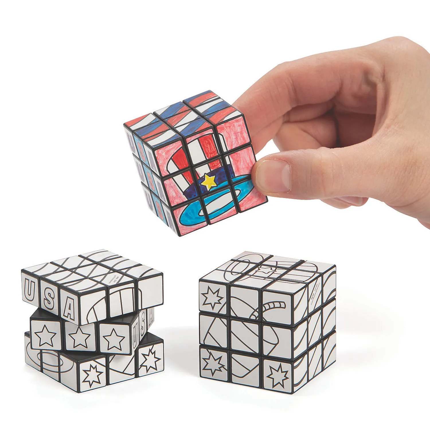 color_your_own_patriotic__0.webp Oriental Trading Puzzles*Color Your Own Patriotic Mini Puzzle Cubes - 12 Pc.