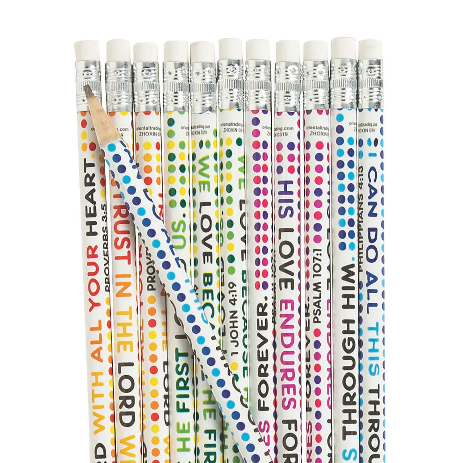 colorful_bible_verse_penc_0.webp Oriental Trading Pencils*Colorful Bible Verse Pencils - 24 Pc.