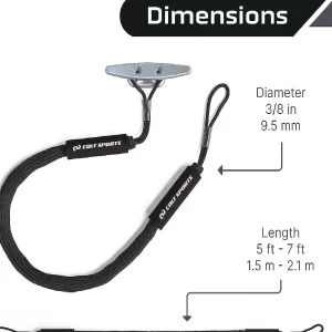 Colt Sports Bungee Dock Lines Mooring Rope For Boats - Black 7 Feet - Marine Rope, Elastic Boat, Jet Ski, And Dock Line With Secure Stainless Steel Hooks<Oriental Trading Flash Sale