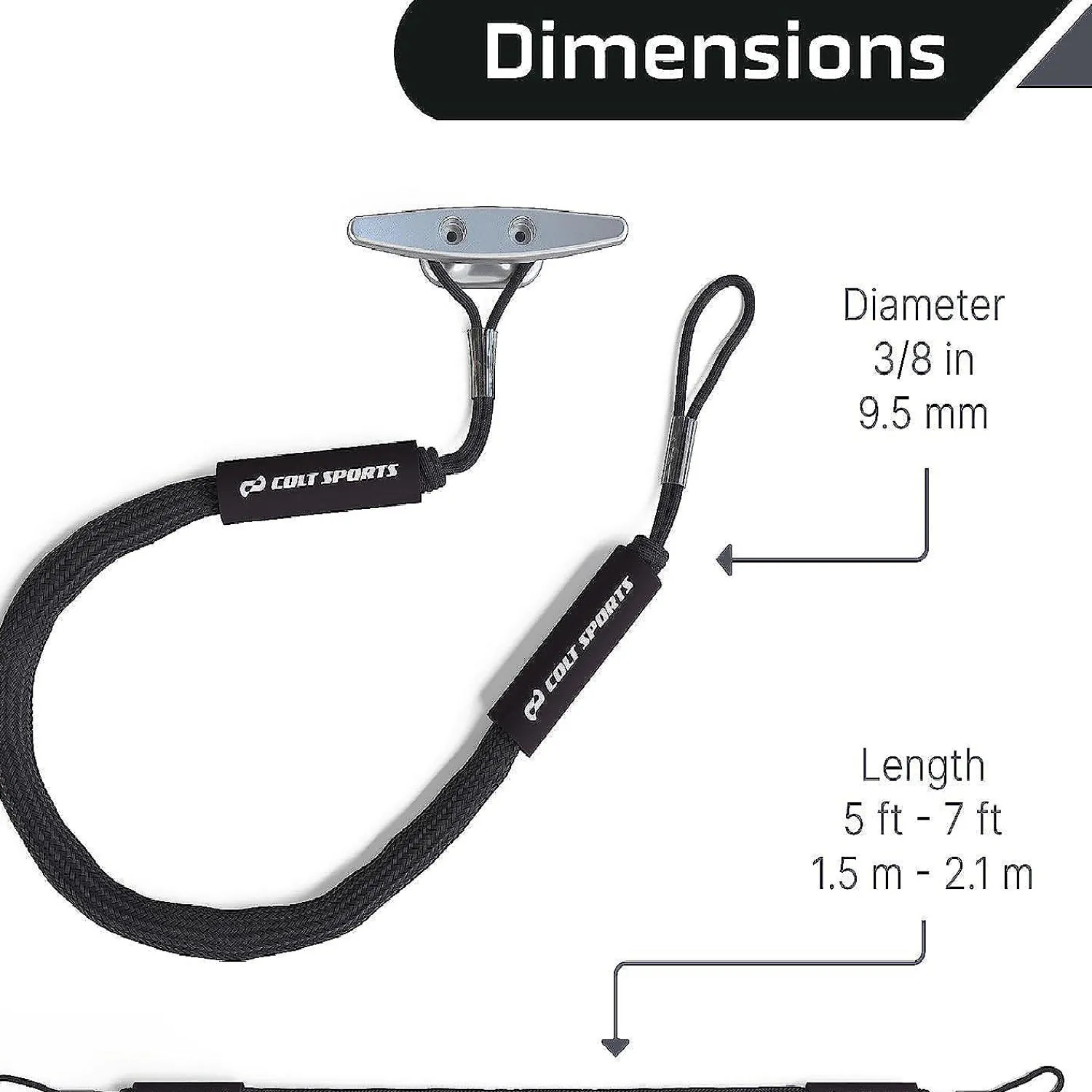 colt_sports_bungee_dock_l_1.webp Colt Sports Bungee Dock Lines Mooring Rope For Boats - Black 7 Feet - Marine Rope, Elastic Boat, Jet Ski, And Dock Line With Secure Stainless Steel Hooks<Oriental Trading Flash Sale