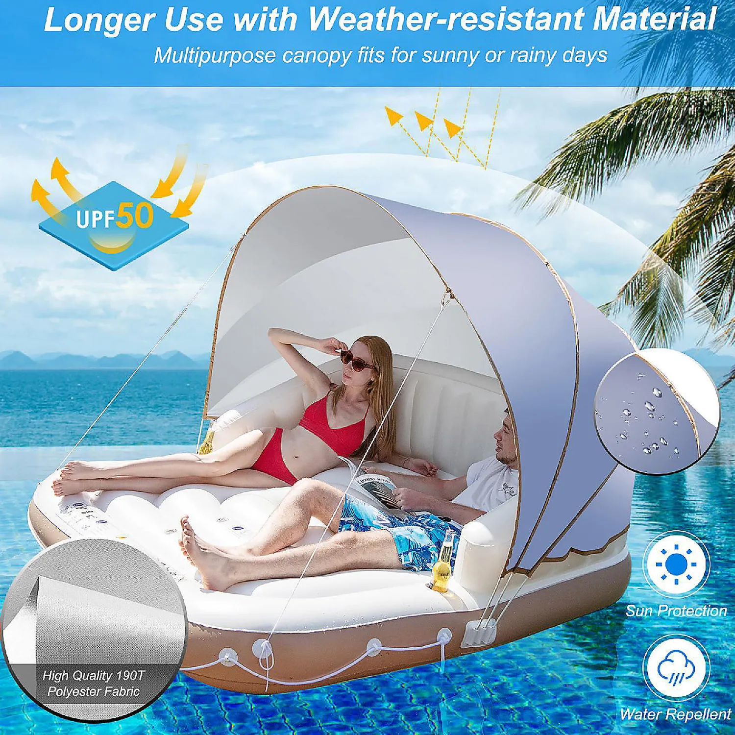 costway_floating_island_i_1.webp Costway Floating Island Inflatable Swimming Pool Float Lounge Raft With Canopy Spf50+ Retractable Detachable Sunshade With Two Cup Holders<Oriental Trading Cheap