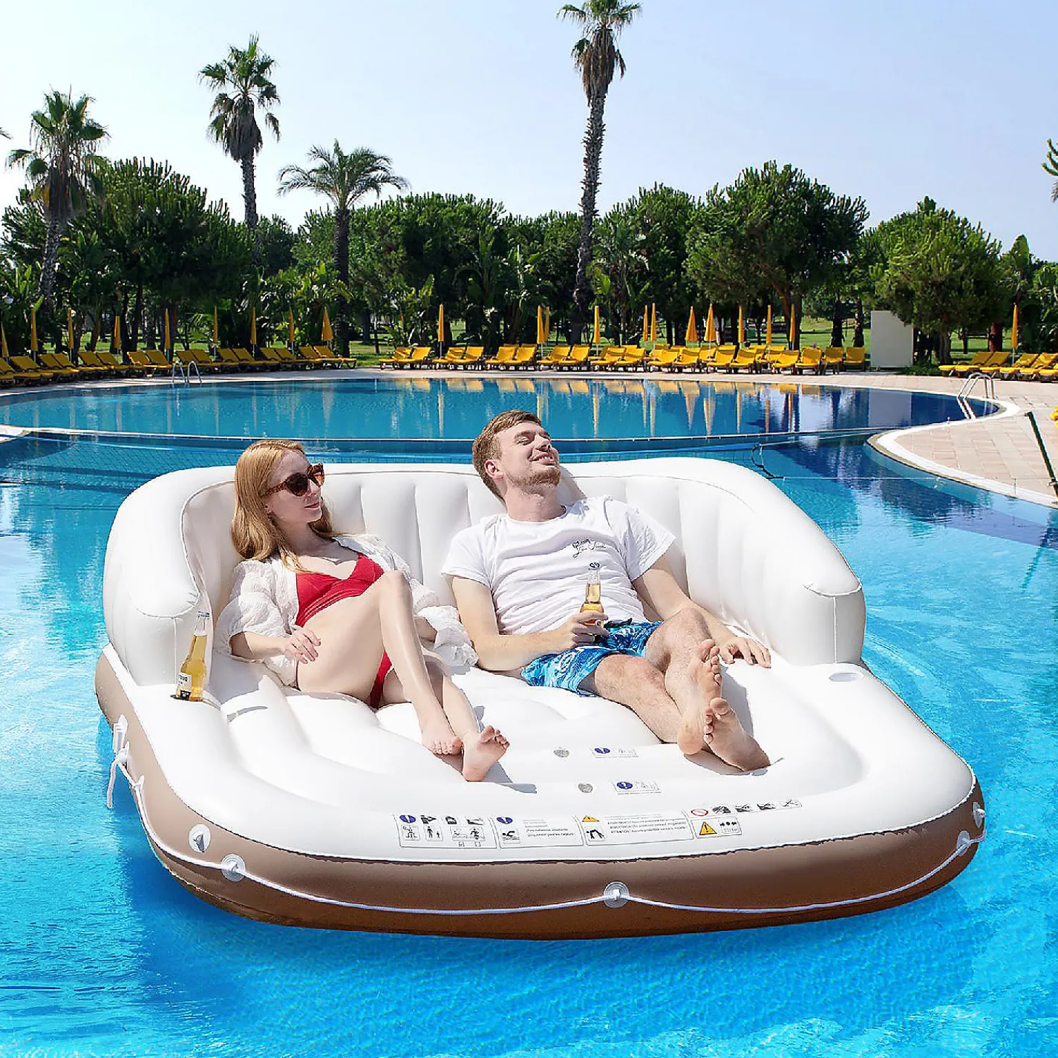 costway_floating_island_i_2.webp Costway Floating Island Inflatable Swimming Pool Float Lounge Raft With Canopy Spf50+ Retractable Detachable Sunshade With Two Cup Holders<Oriental Trading Cheap