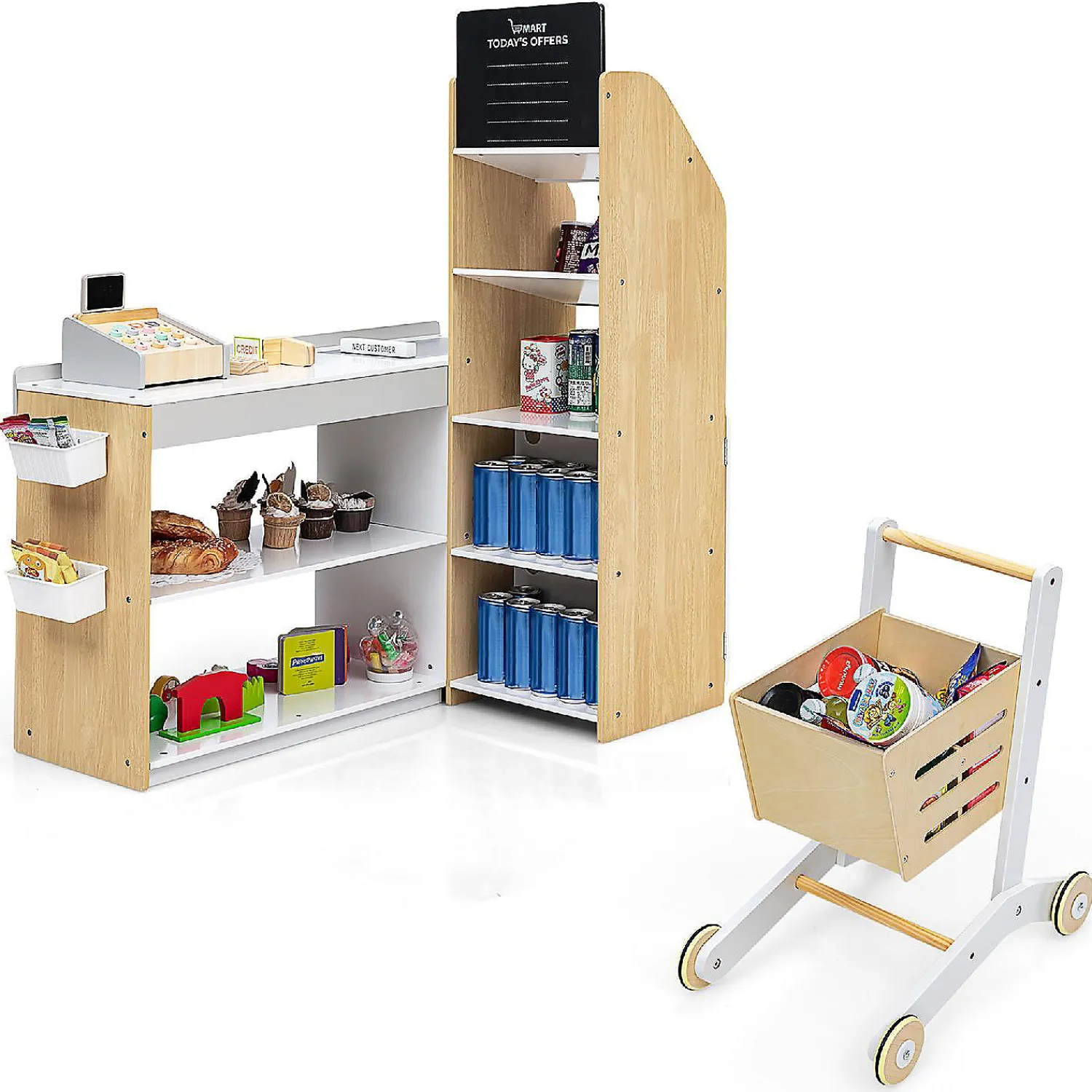costway_grocery_store_pla_0.webp Oriental Trading Play Sets*Costway Grocery Store Playset Pretend Play Supermarket Shopping Set With Shopping Cart