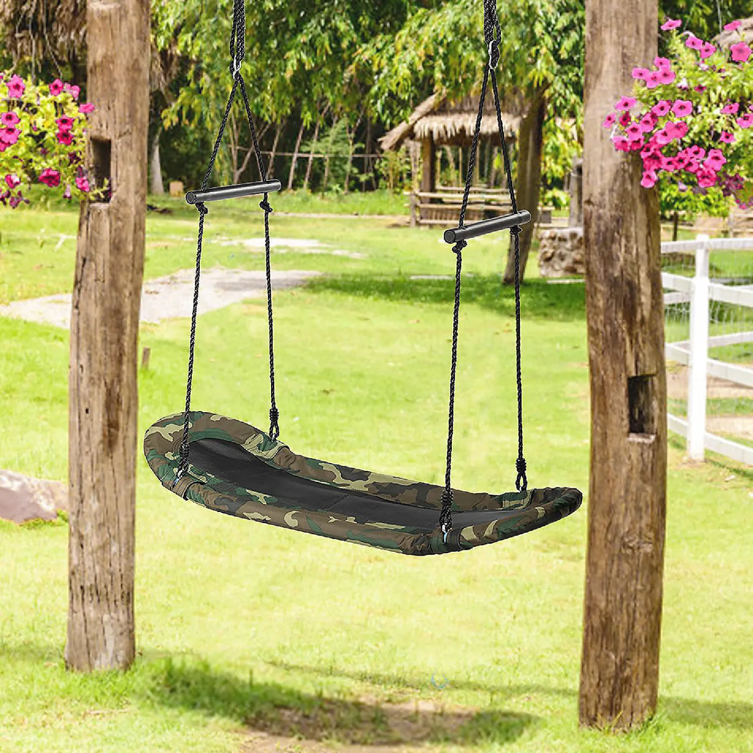 costway_saucer_tree_swing_3.webp Costway Saucer Tree Swing Surf Kids Outdoor Adjustable Swing Set W/ Handle<Oriental Trading Clearance