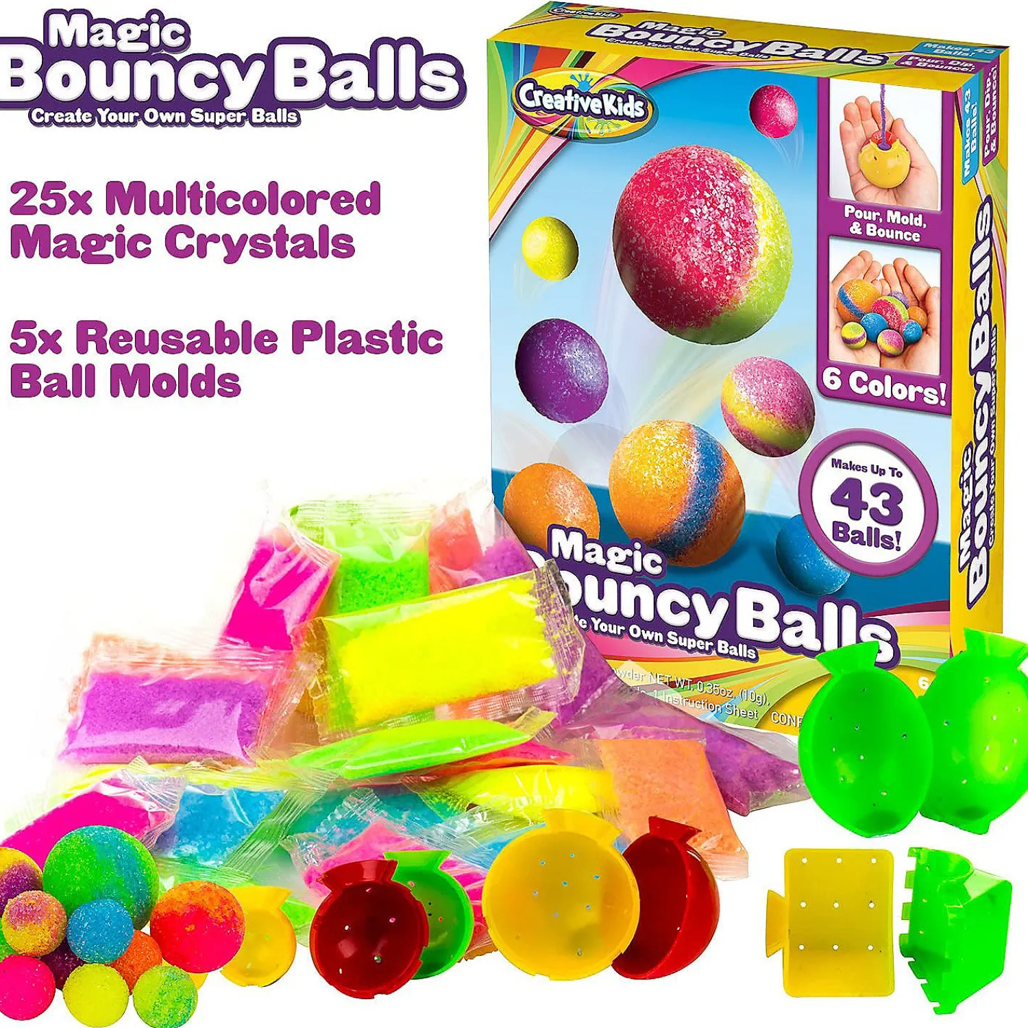 creative_kids_diy_magic_b_1.webp Oriental Trading Play Sets*Creative Kids Diy Magic Bouncy Balls - Create Your Own Crystal Powder Balls Craft Kit For Kids