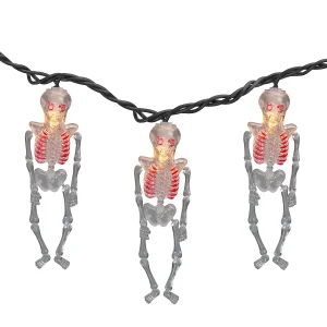 10Ct Skeleton Halloween Lights - 7.5Ft Black Wire<Oriental Trading Shop