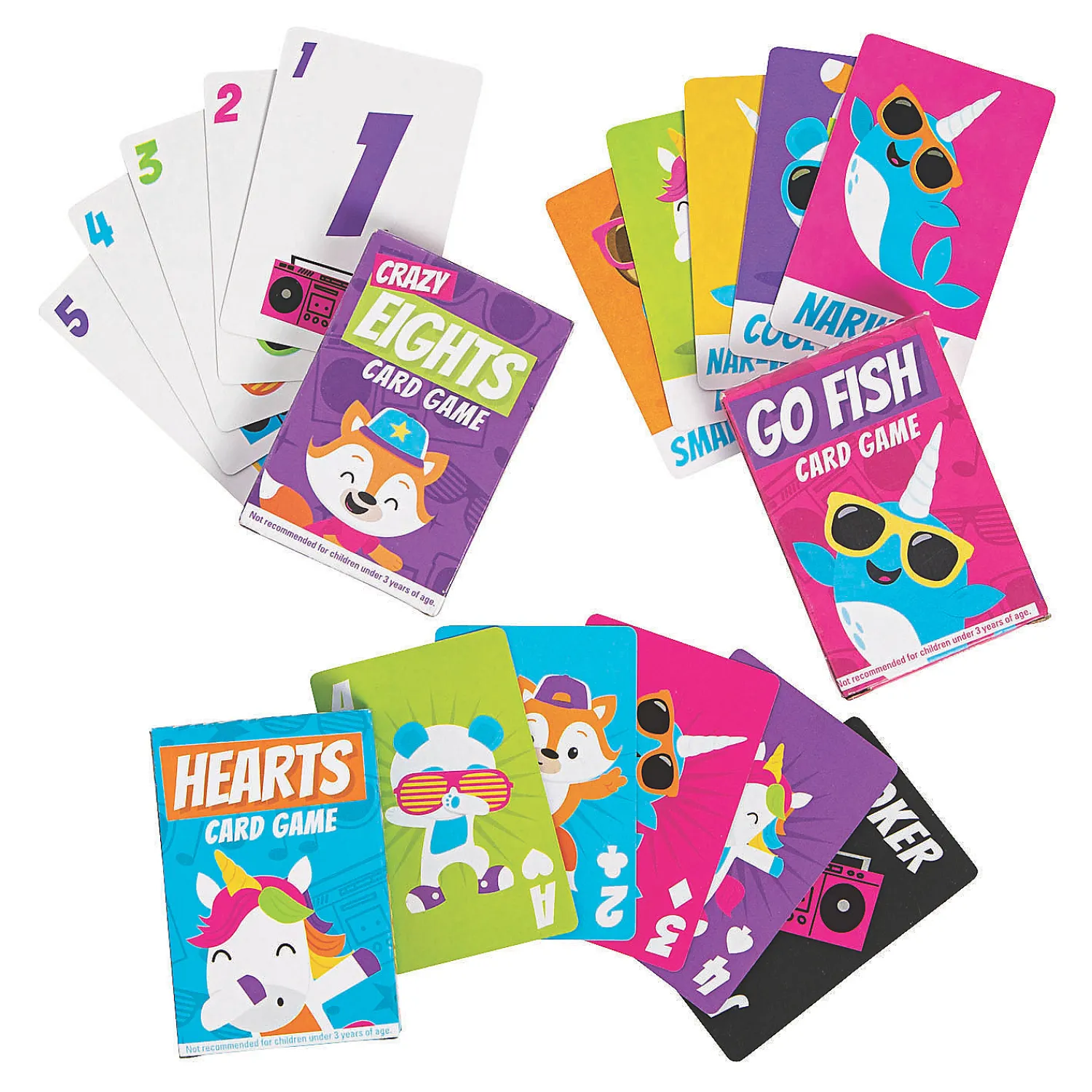 dancing_animals_card_game_0.webp Oriental Trading Playing Cards*Dancing Animals Card Game Assortment - 12 Pc.