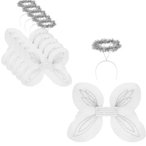Oriental Trading Pretend Play*Darware Christmas Angel Wings And Halos Sets (6-Pack); Angel Dress Up Costumes For Pageants, Plays And Parties, White And Silver
