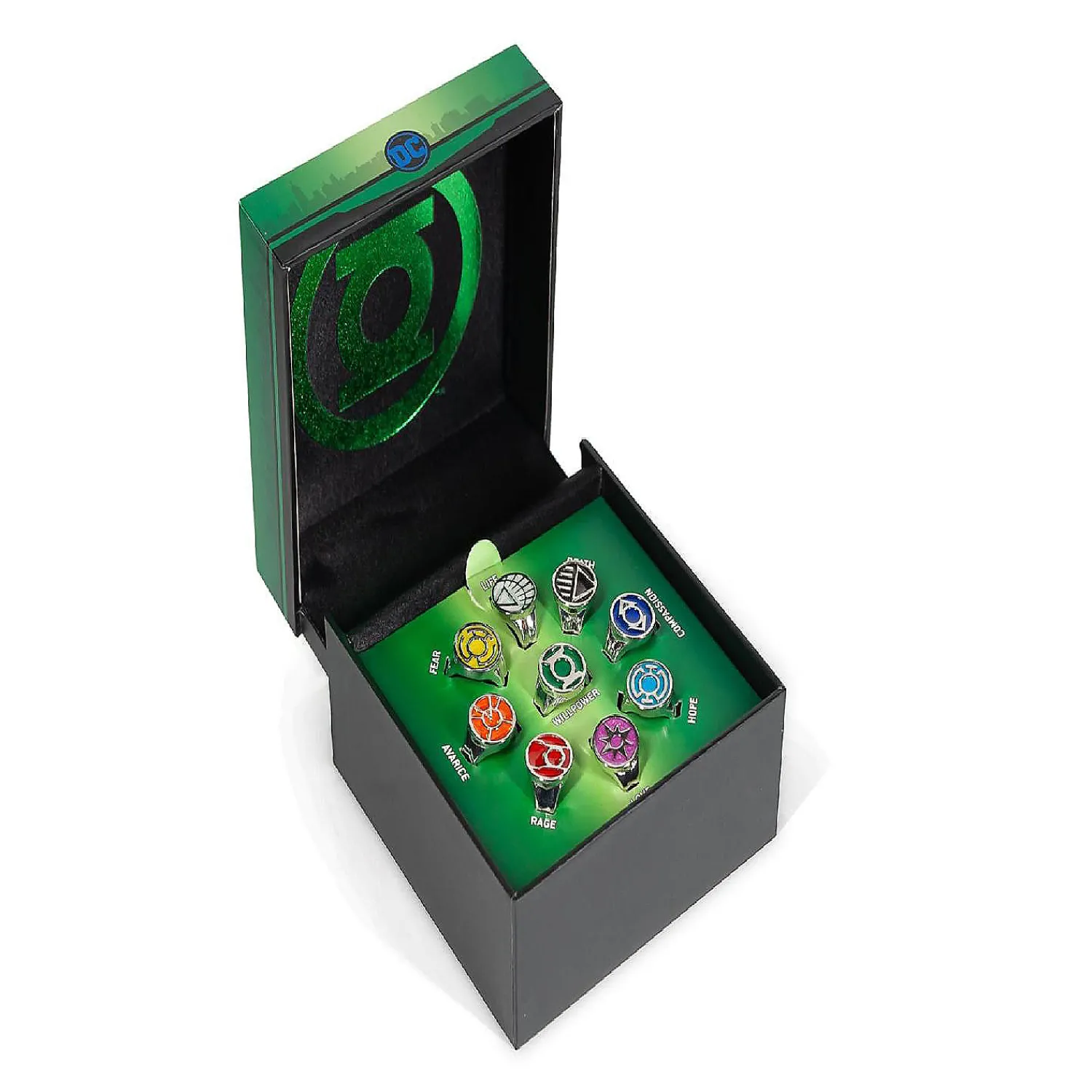 dc_comics_green_lantern_p_0-1.webp Oriental Trading Pretend Play*Dc Comics Green Lantern Power Rings Emotional Spectrum Power Rings 9 Ring Set