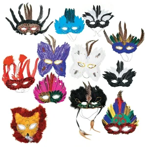 Deluxe Feather Mask Assortment- 12 Pc.<Oriental Trading Hot