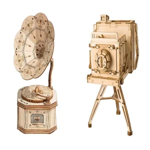 Oriental Trading Puzzles*Diy 3D Puzzle 2 Pack Vintage Camera And Gramophone