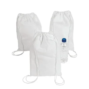 Diy Medium White Canvas Drawstring Bags - 12 Pc.<Oriental Trading Best