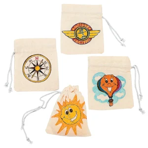 Diy Mini Canvas Drawstring Bags - 12 Pc.<Oriental Trading Discount