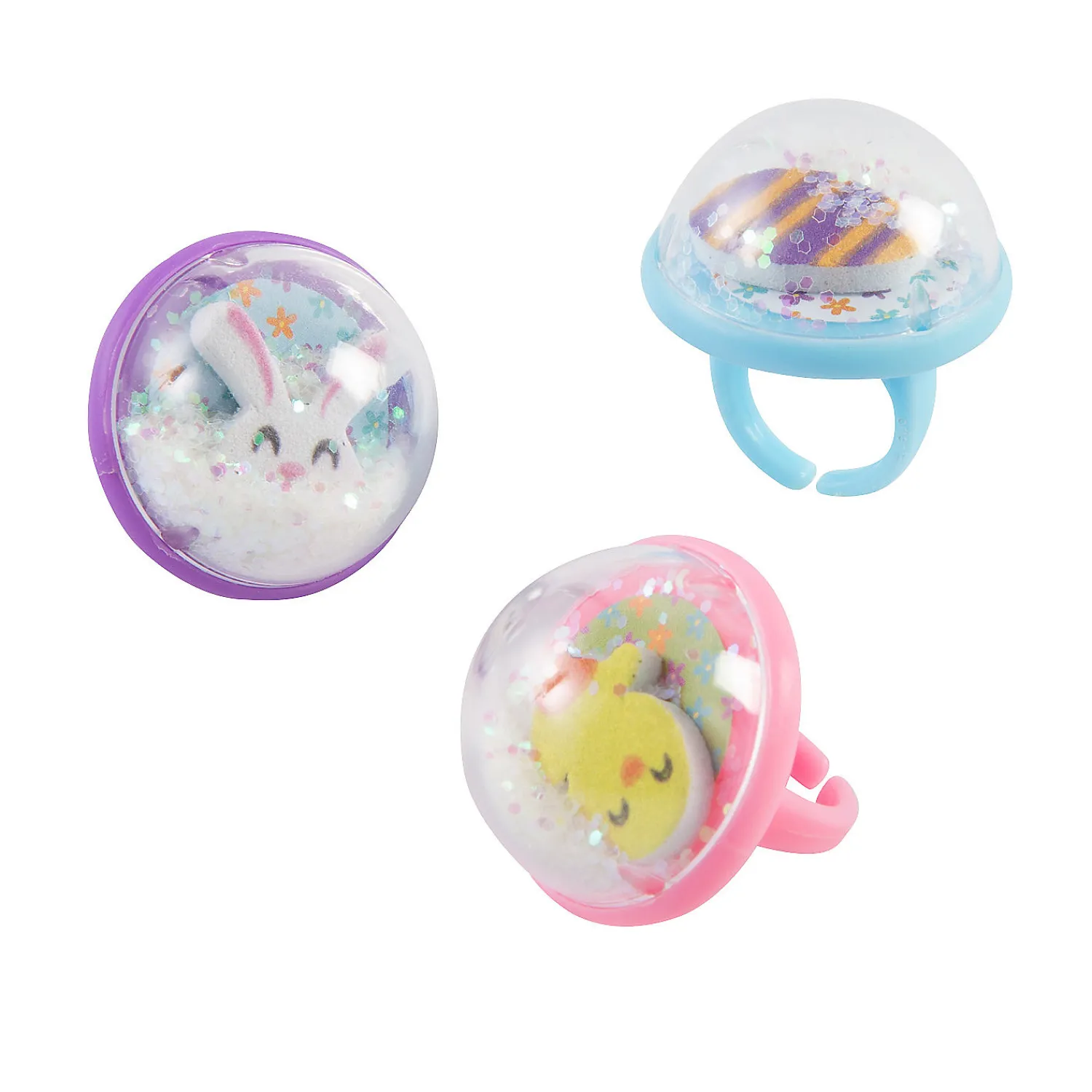 easter_bunny_chick__egg_s_0.webp Oriental Trading Rings*Easter Bunny, Chick & Egg Snow Globe Rings - 12 Pc.