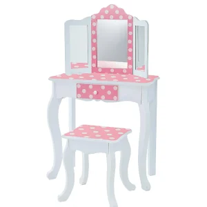 Oriental Trading Pretend Play*Fantasy Fields - Fashion Polka Dot Prints Gisele Play Vanity Set - Pink / White