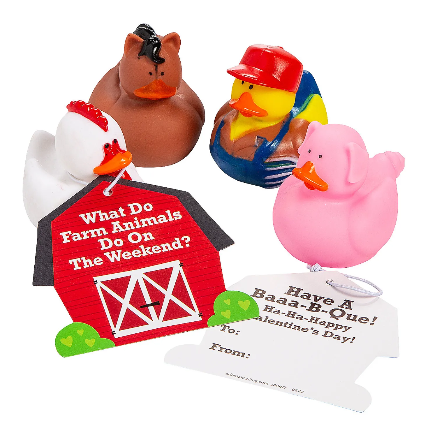 farm_rubber_duck_valentin_0.webp Oriental Trading Character Toys*Farm Rubber Duck Valentine Exchanges With Card For 12