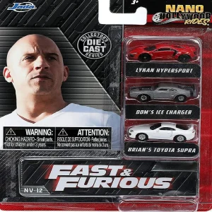 Oriental Trading Toy Cars*Fast And Furious 1.65 Inch Nano 3-Pack Wave 4 Diecast Cars
