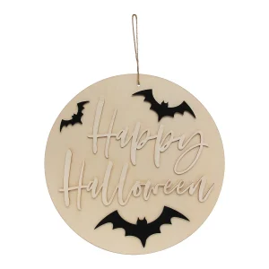 Felt Bat Happy Halloween Wood Sign Craft Kit - Makes 1<Oriental Trading Sale