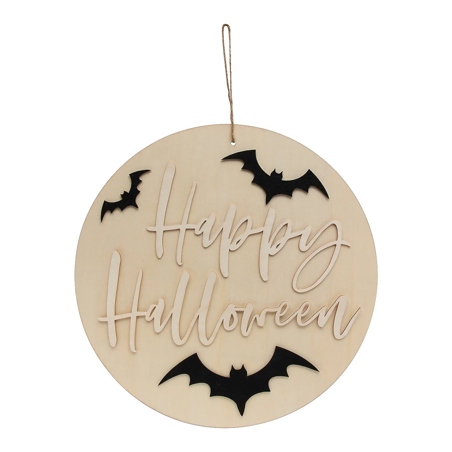 felt_bat_happy_halloween__0.webp Felt Bat Happy Halloween Wood Sign Craft Kit - Makes 1<Oriental Trading Sale