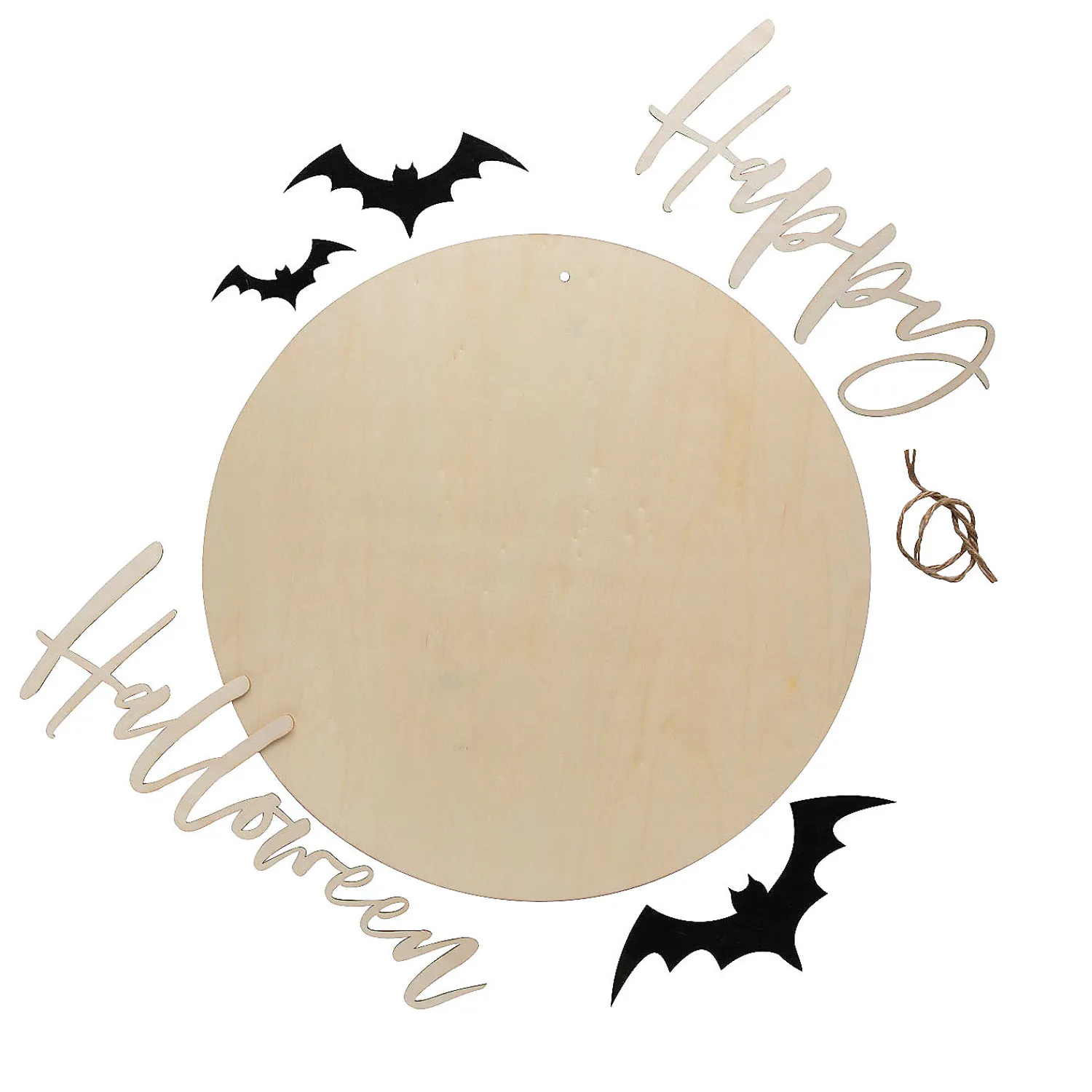 felt_bat_happy_halloween__1.webp Felt Bat Happy Halloween Wood Sign Craft Kit - Makes 1<Oriental Trading Sale