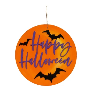 Felt Bat Happy Halloween Wood Sign Craft Kit - Makes 1<Oriental Trading Sale