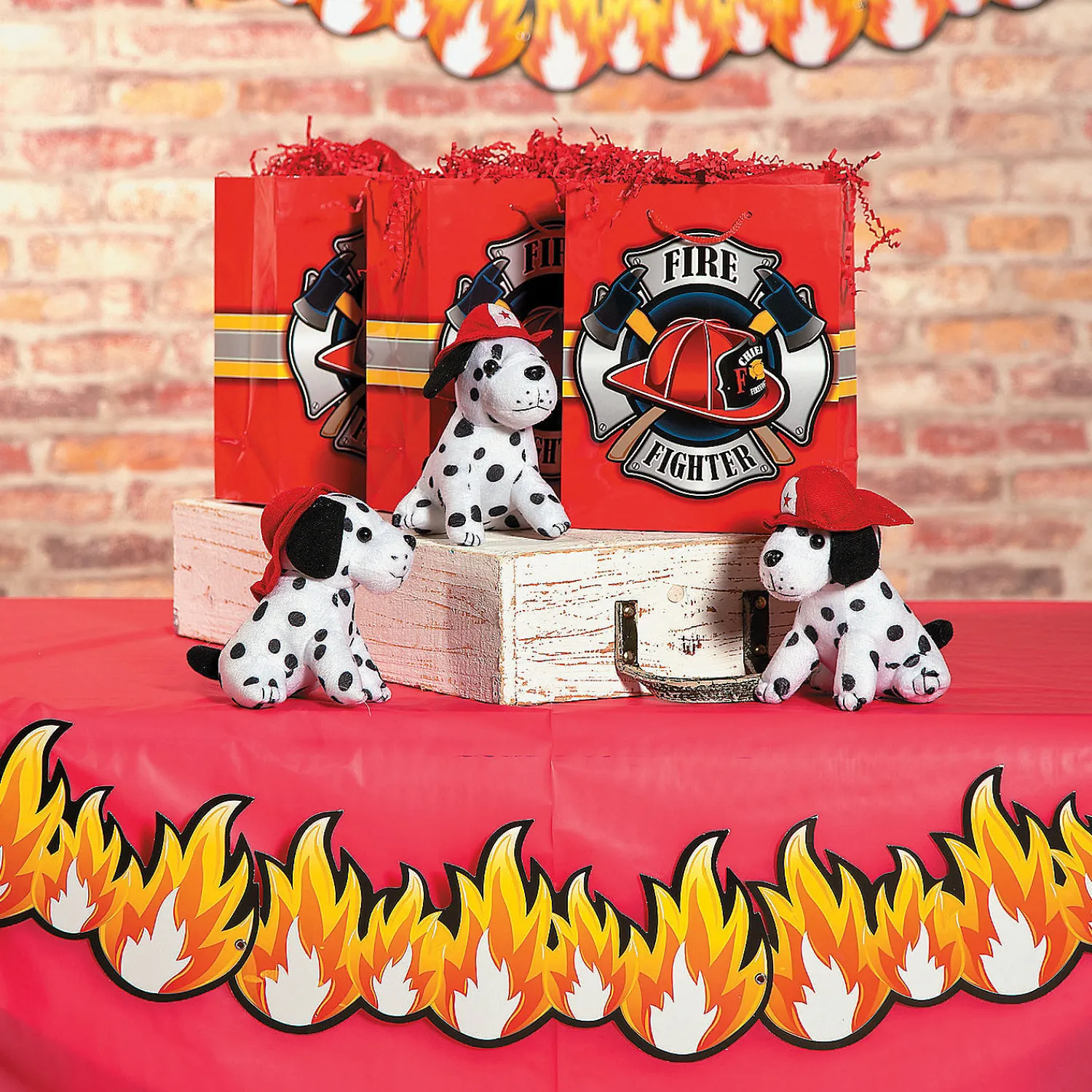 fire_hat_stuffed_dalmatia_3.webp Oriental Trading Stuffed Animals & Plush Toys*Fire Hat Stuffed Dalmatians - 12 Pc.