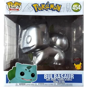 Oriental Trading Character Toys*Funko Pokemon Bulbusaur Jumbo Metallic Silver 25Th Anniversary 10" #454 Figure