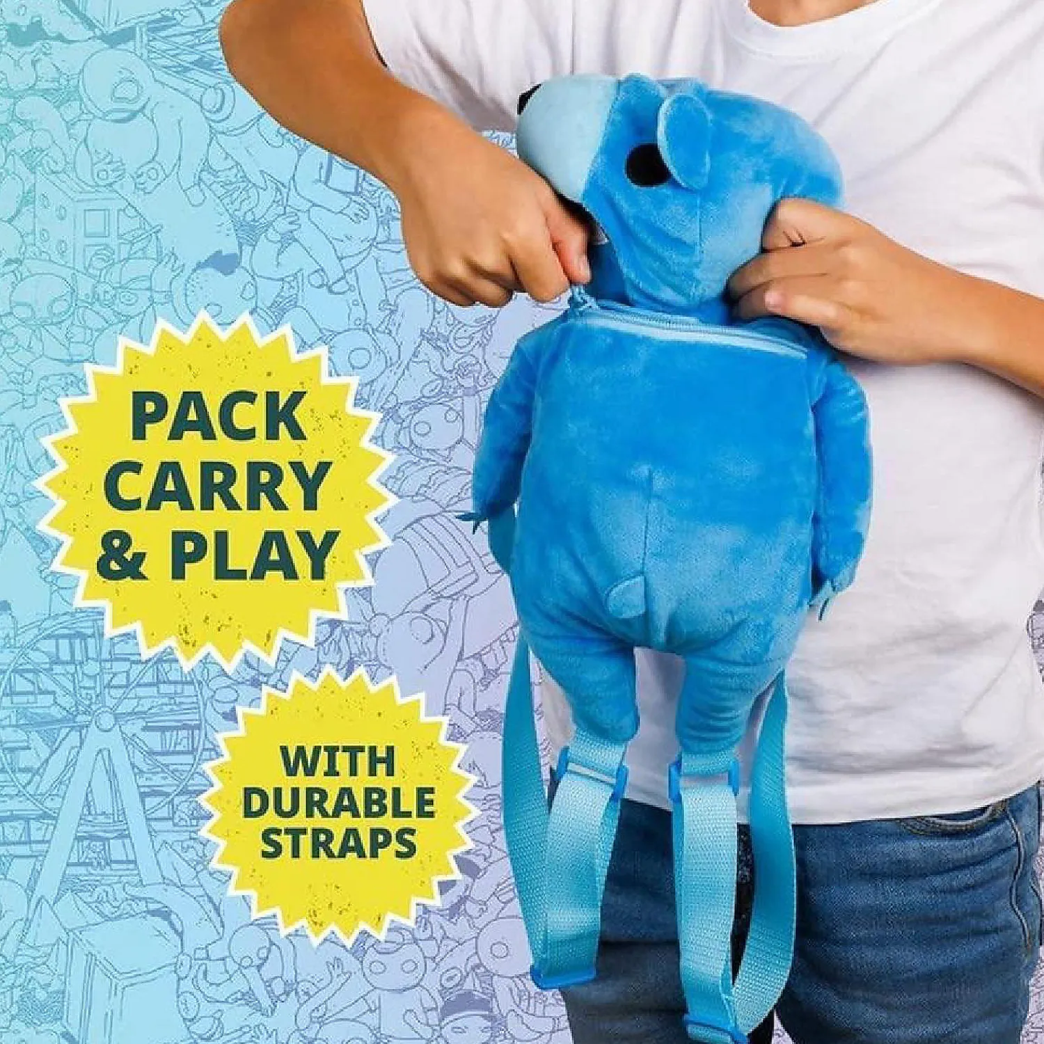 gang_beasts_blue_bear_plu_2.webp Oriental Trading Character Toys*Gang Beasts Blue Bear Plush Backpack School Bag Video Game Character Pmi International