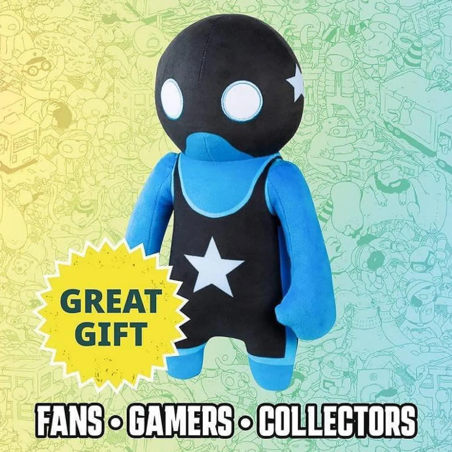 gang_beasts_blue_wrestler_1.webp Oriental Trading Character Toys*Gang Beasts Blue Wrestler Plush 12" Video Game Character Doll Figure Pmi International