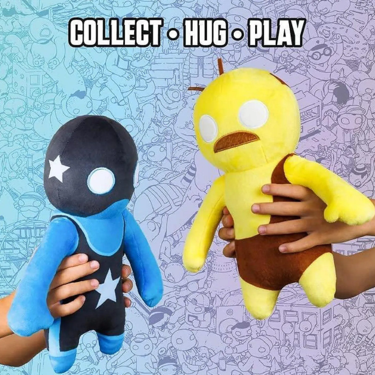 gang_beasts_blue_wrestler_3.webp Oriental Trading Character Toys*Gang Beasts Blue Wrestler Plush 12" Video Game Character Doll Figure Pmi International