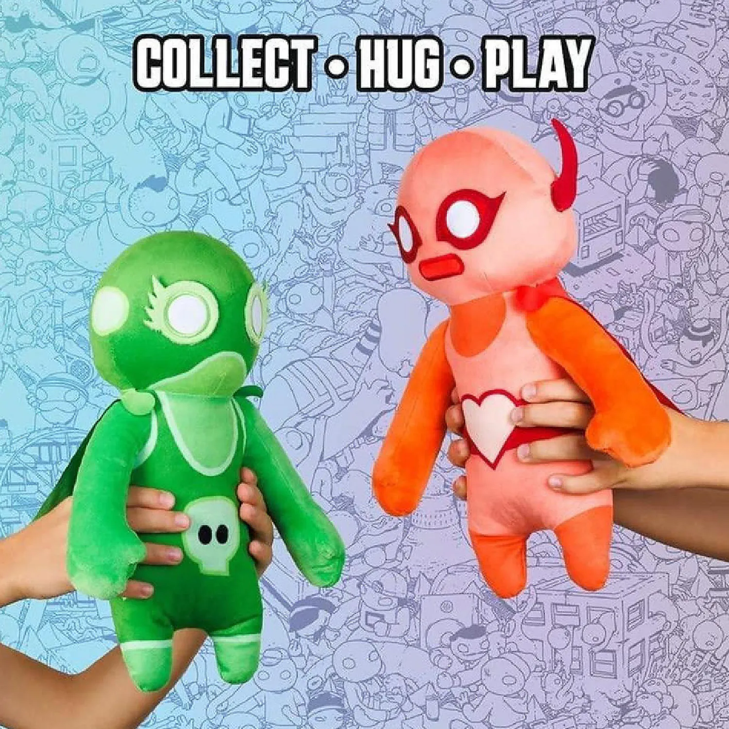 gang_beasts_green_wrestle_2.webp Oriental Trading Character Toys*Gang Beasts Green Wrestler Plush 12" Video Game Character Doll Figure Pmi International