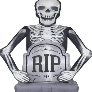 Gemmy Photorealistic Airblown Skeleton With Tombstone Giant 10 Ft Tall Multicolored<Oriental Trading Best Sale