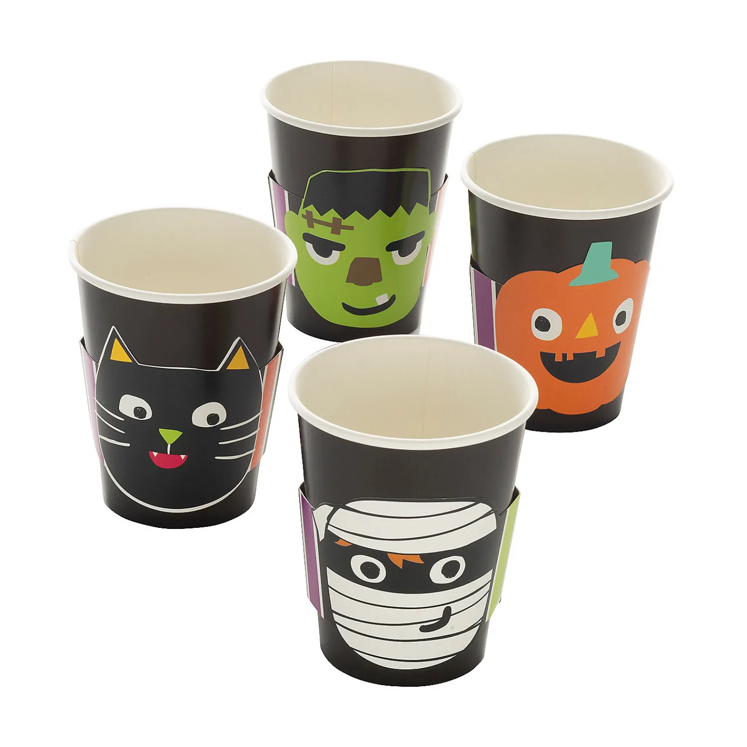 ghoul_gang_mummy_cat_pump_0.webp Ghoul Gang Mummy, Cat, Pumpkin & Frankenstein Paper Cups - 8 Pc.<Oriental Trading Shop