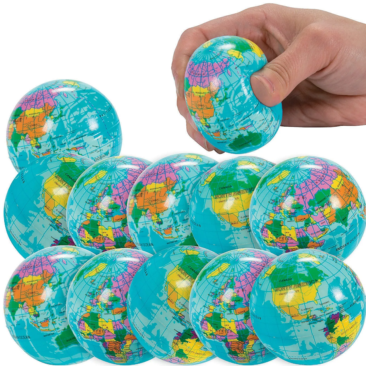globe_stress_balls___pc_0.webp Oriental Trading Stress Balls & Toys*Globe Stress Balls - 12 Pc.