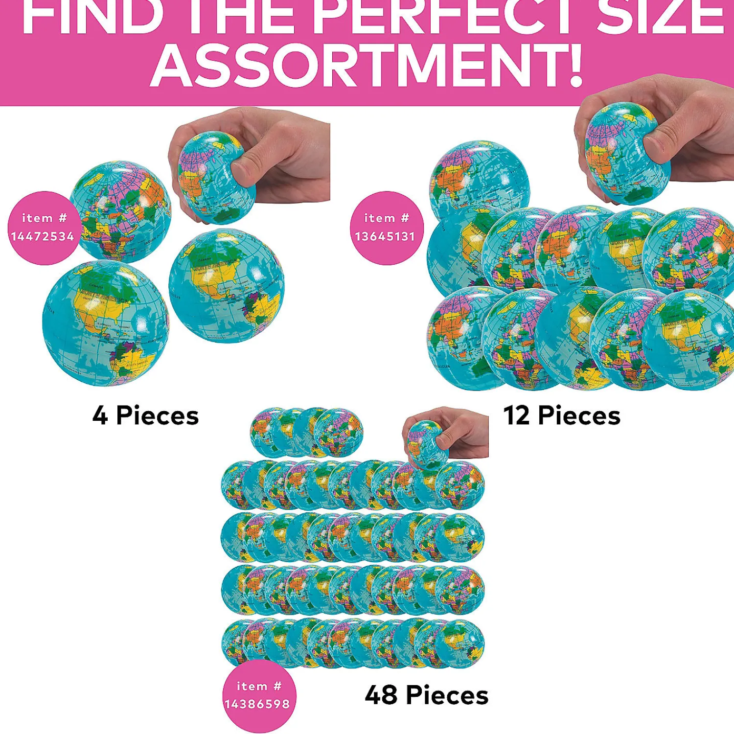 globe_stress_balls___pc_1.webp Oriental Trading Stress Balls & Toys*Globe Stress Balls - 12 Pc.