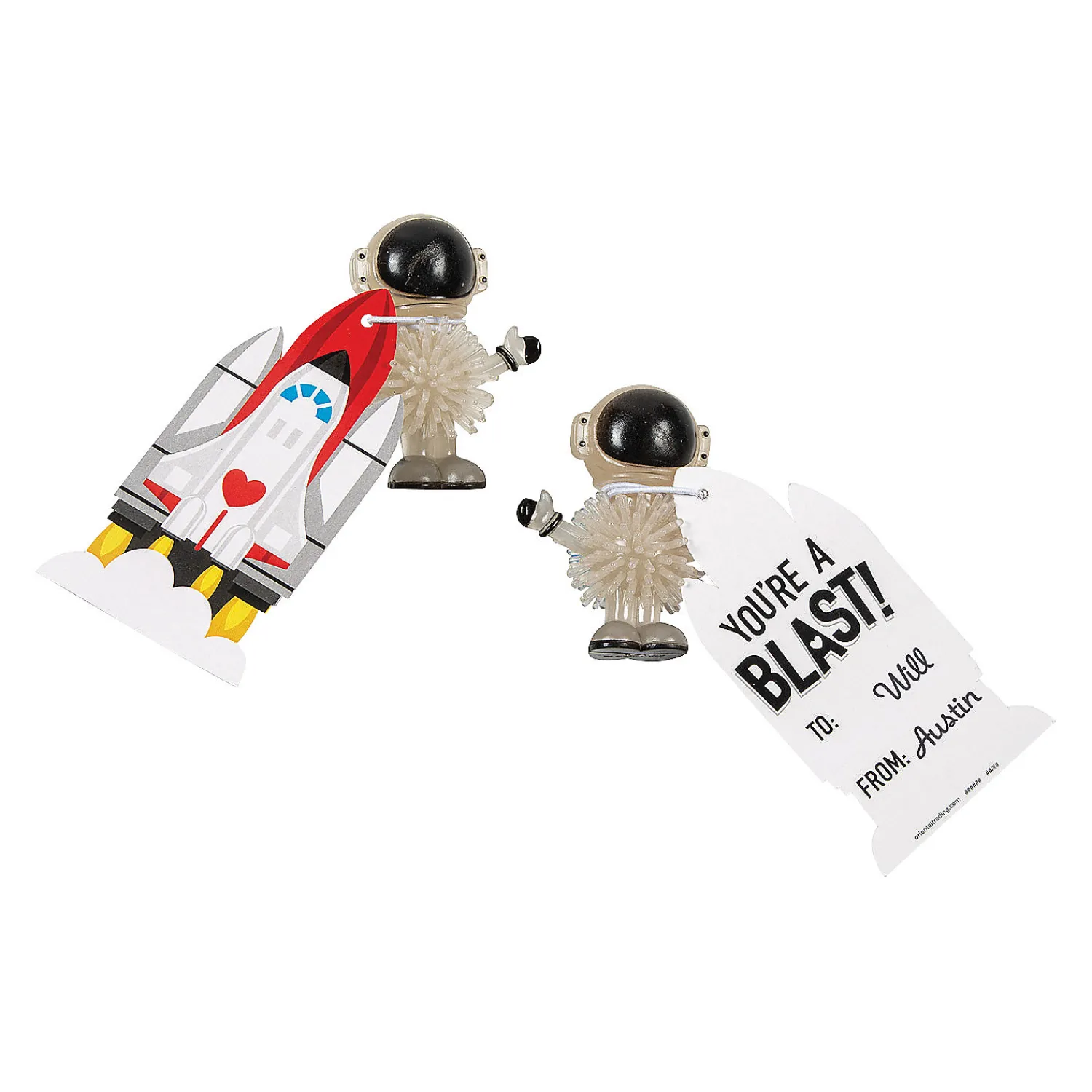 glowinthedark_astronaut_v_0.webp Oriental Trading Character Toys*Glow-In-The-Dark Astronaut Valentine Exchanges With Card For 12