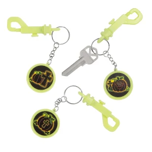 Glow-In-The-Dark Halloween Christian Pumpkin Backpack Clip Keychains - 12 Pc.<Oriental Trading Clearance