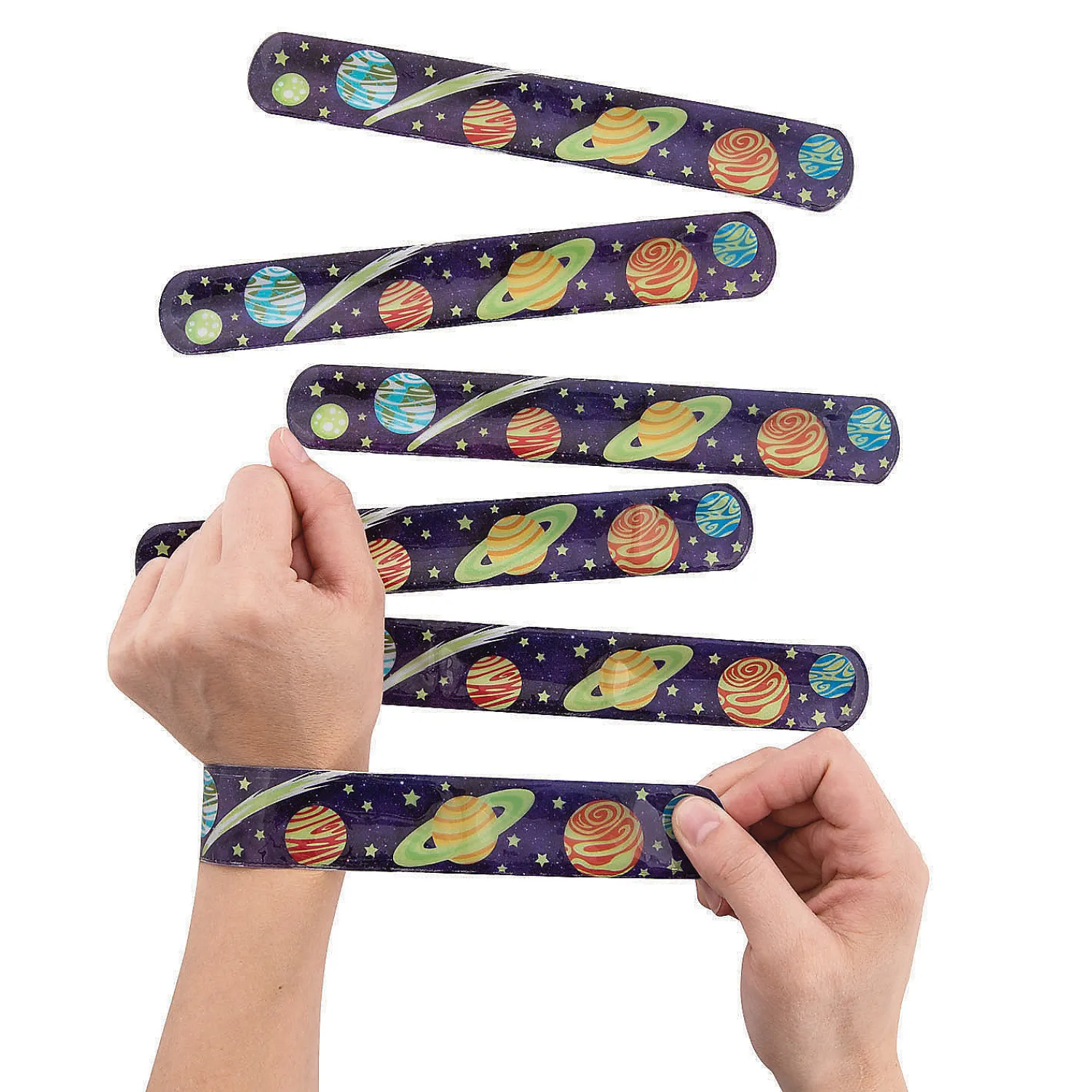 glowinthedark_space_slap__1.webp Oriental Trading Glow Jewelry*Glow-In-The-Dark Space Slap Bracelets - 12 Pc.