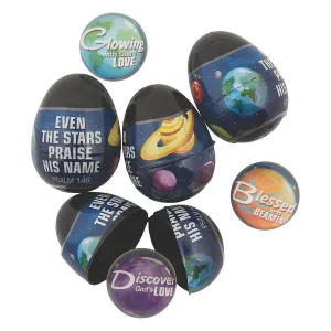 2 1/4" God's Galaxy Bouncy Ball-Filled Plastic Easter Eggs - 12 Pc.<Oriental Trading Online