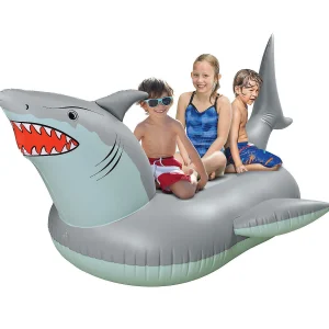 Gofloats Giant Inflatable Shark Pool Float With Shark Drink Float<Oriental Trading Best Sale