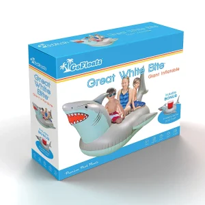 Gofloats Giant Inflatable Shark Pool Float With Shark Drink Float<Oriental Trading Best Sale